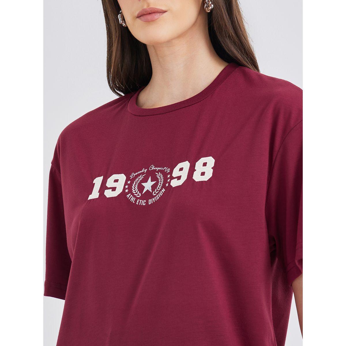 تيشيرت فضفاض بطبعة جرافيك وأكمام قصيرة-women-clothing-tshirts-image-4