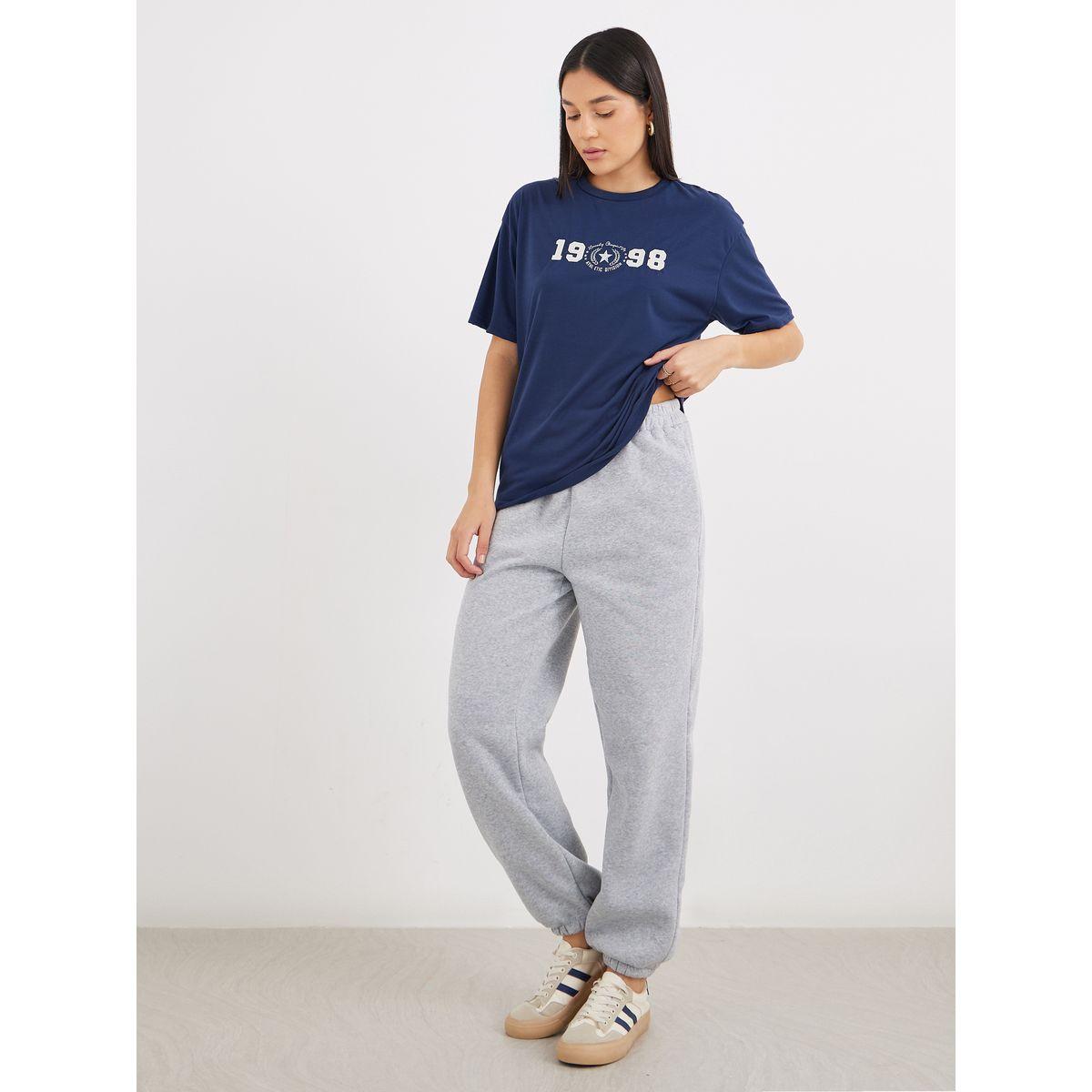 تيشيرت فضفاض بطبعة جرافيك وأكمام قصيرة-women-clothing-tshirts-image-2