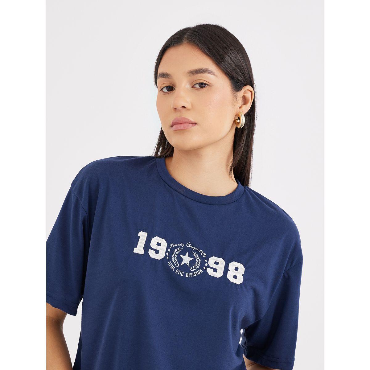 تيشيرت فضفاض بطبعة جرافيك وأكمام قصيرة-women-clothing-tshirts-image-3