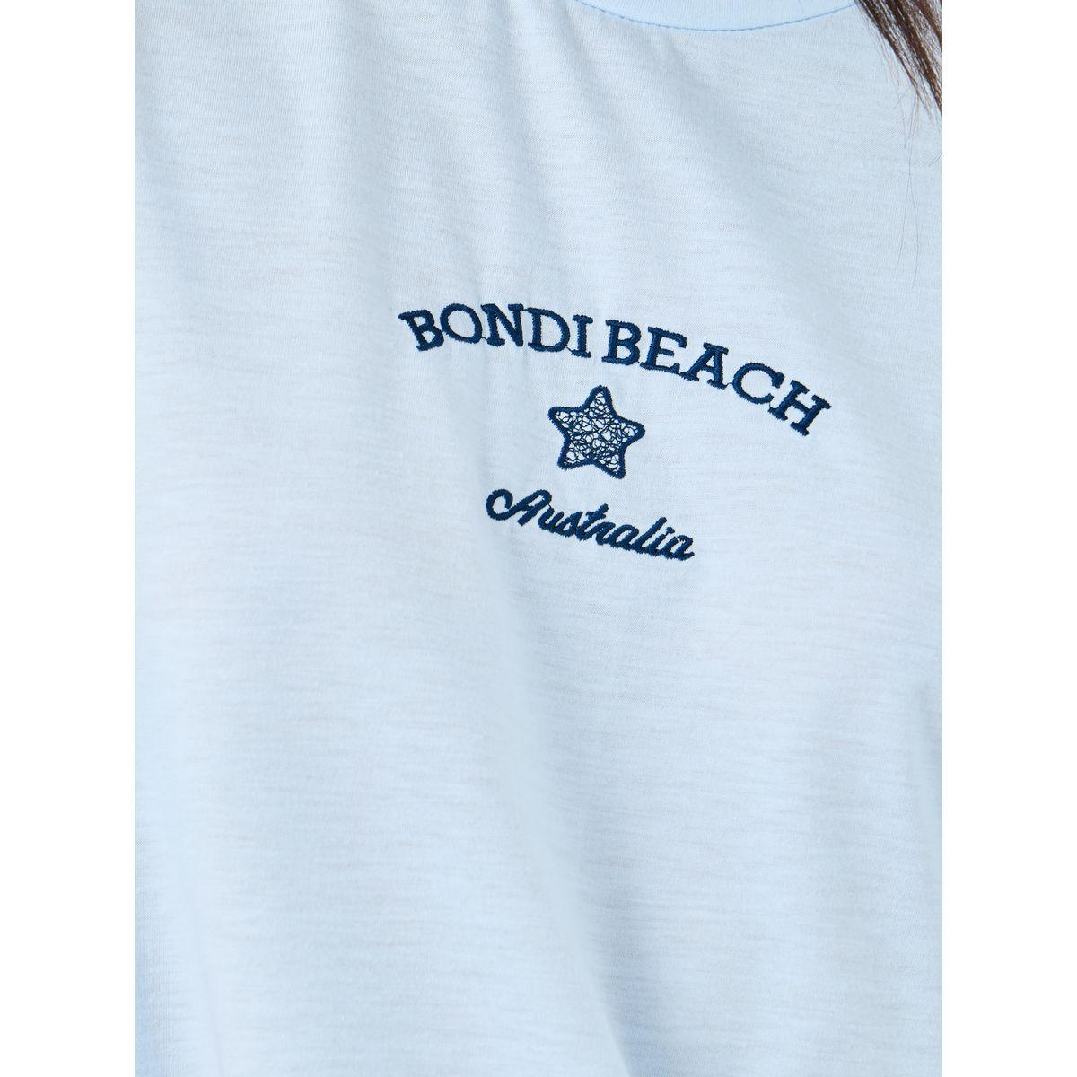 Styli Women Light Blue Bondi Beach Embroidered Oversized T-Shirt-women-clothing-tshirts-image-3
