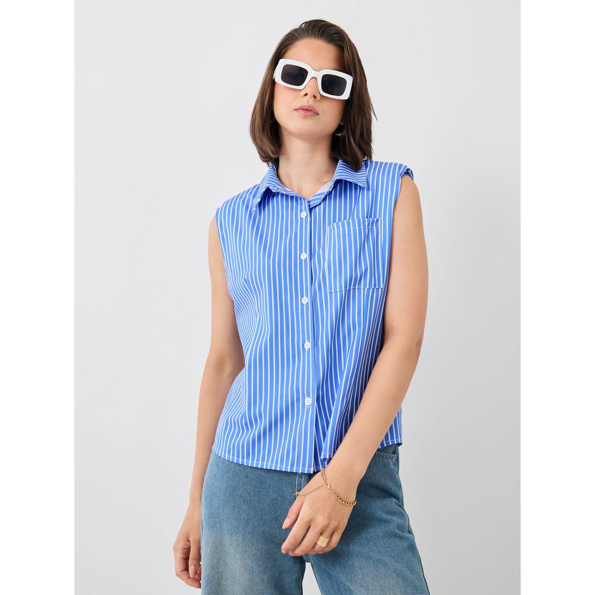 بلوزة مخططة بلا أكمام وقصة عادية-women-clothing-shirtsandblouses-shirts-image-3