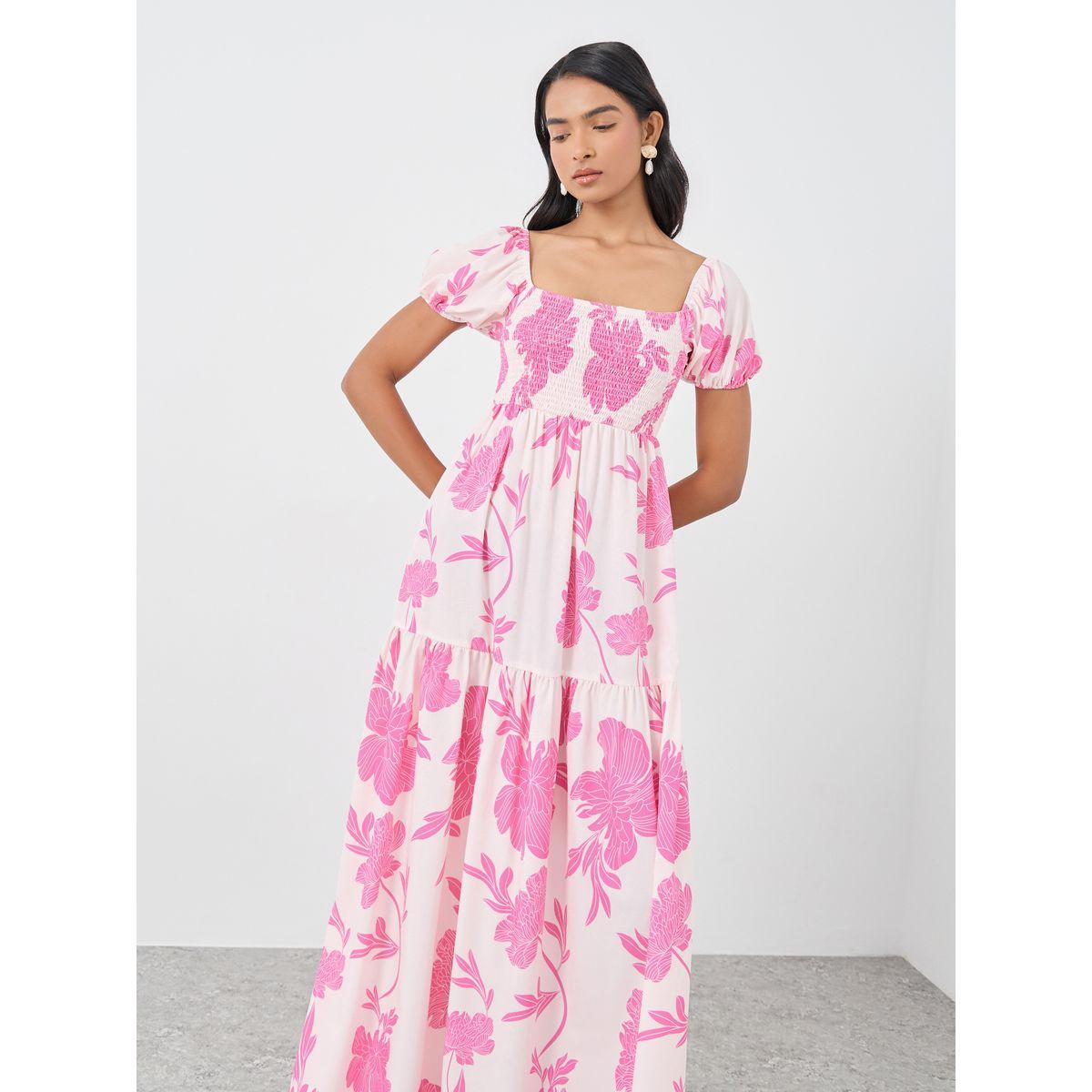 Styli Floral Print Puff Sleeve A-Line Maxi Dress-women-clothing-dresses-image-3