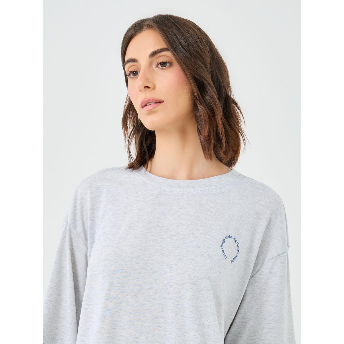 Styli Slogan Print Oversized T-Shirt and Joggers Co-Ords-women-clothing-coordsets-image-3