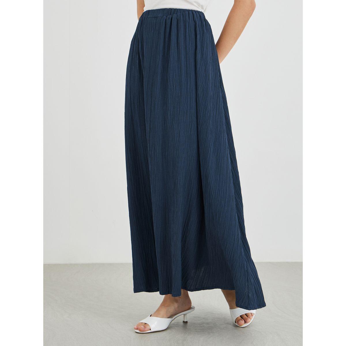 Styli Textured A-Line Maxi Skirt-women-clothing-bottoms-skirts-image-2