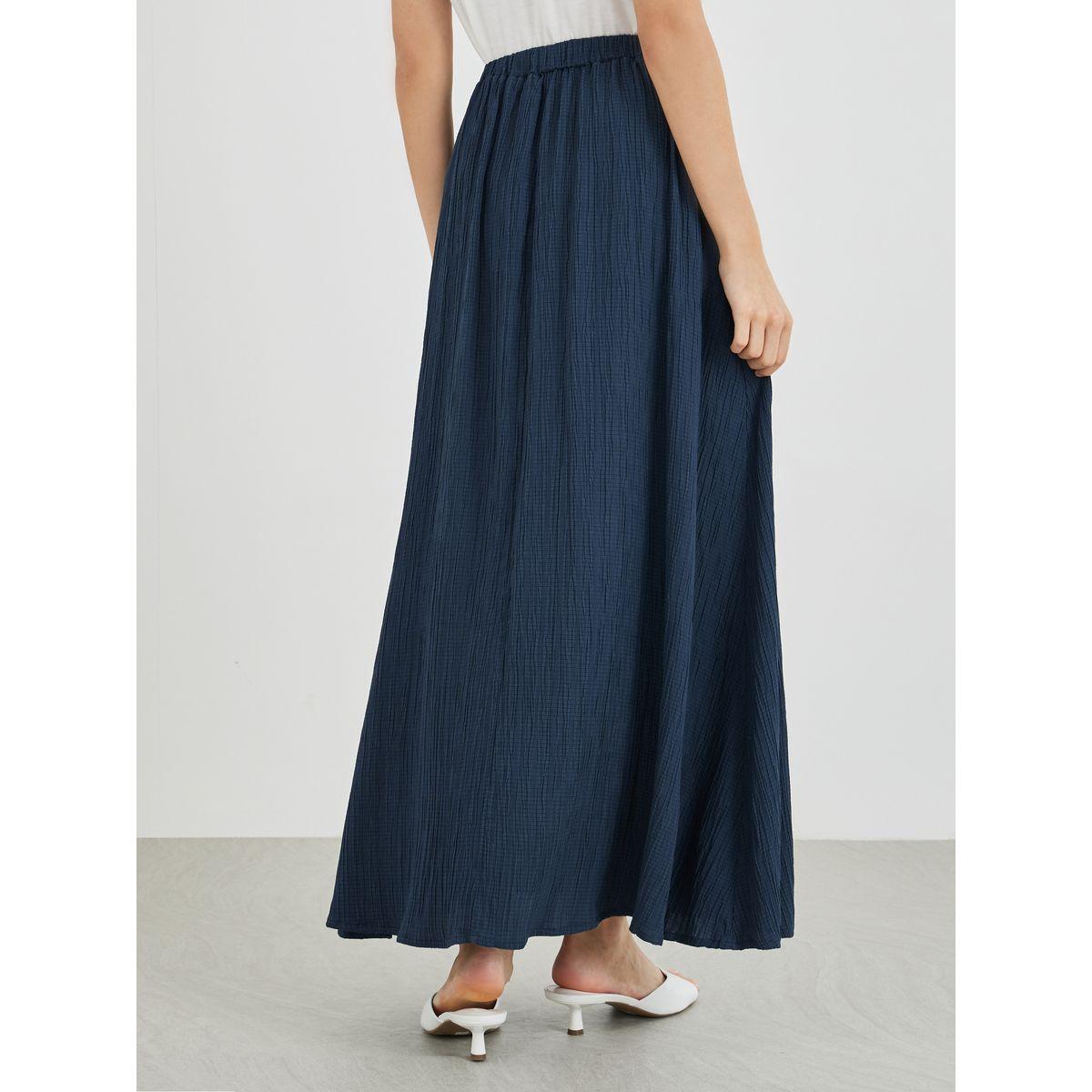 Styli Textured A-Line Maxi Skirt-women-clothing-bottoms-skirts-image-4