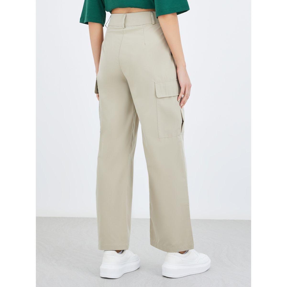 Styli Solid Wide Leg Cargo Pants-women-clothing-bottoms-trousers-image-4