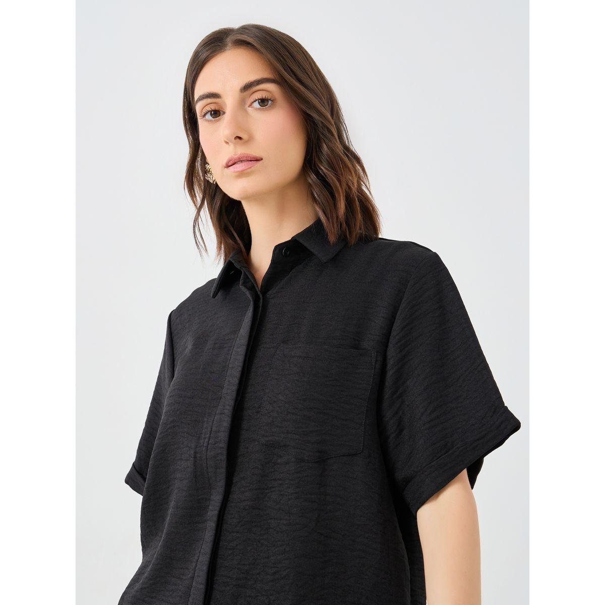 Styli Solid Relaxed Fit Shirt and Pants Co-Ords-women-clothing-coordsets-image-3