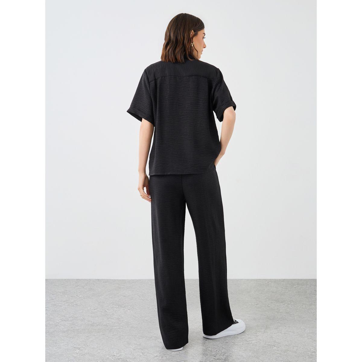 Styli Solid Relaxed Fit Shirt and Pants Co-Ords-women-clothing-coordsets-image-4