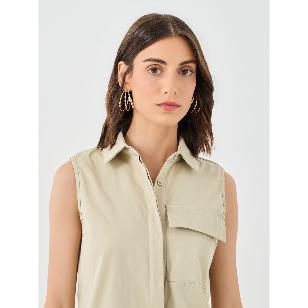 Styli Solid Patch Pocket Top and Pants Co-Ords-women-clothing-coordsets-image-3