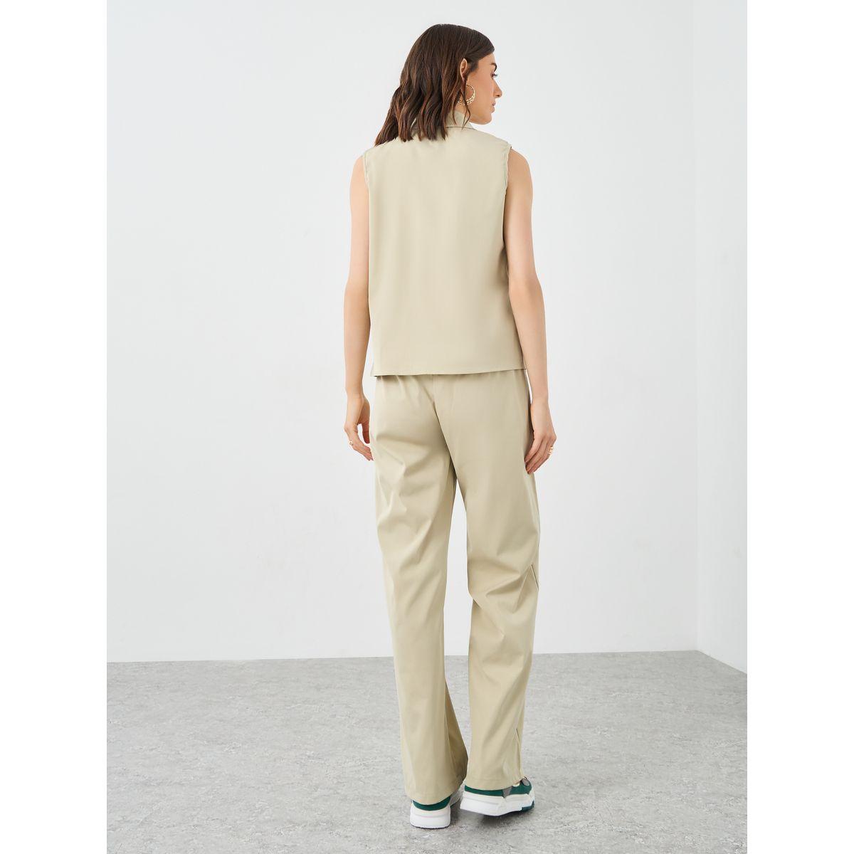 Styli Solid Patch Pocket Top and Pants Co-Ords-women-clothing-coordsets-image-4