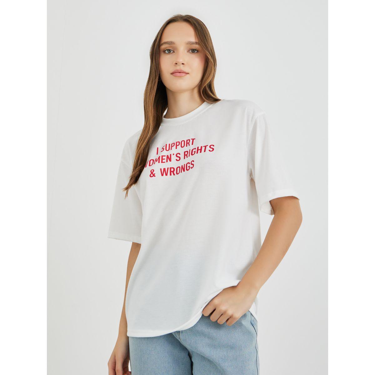 Styli Slogan Print Regular Fit T-Shirt-women-clothing-tshirts-image-1