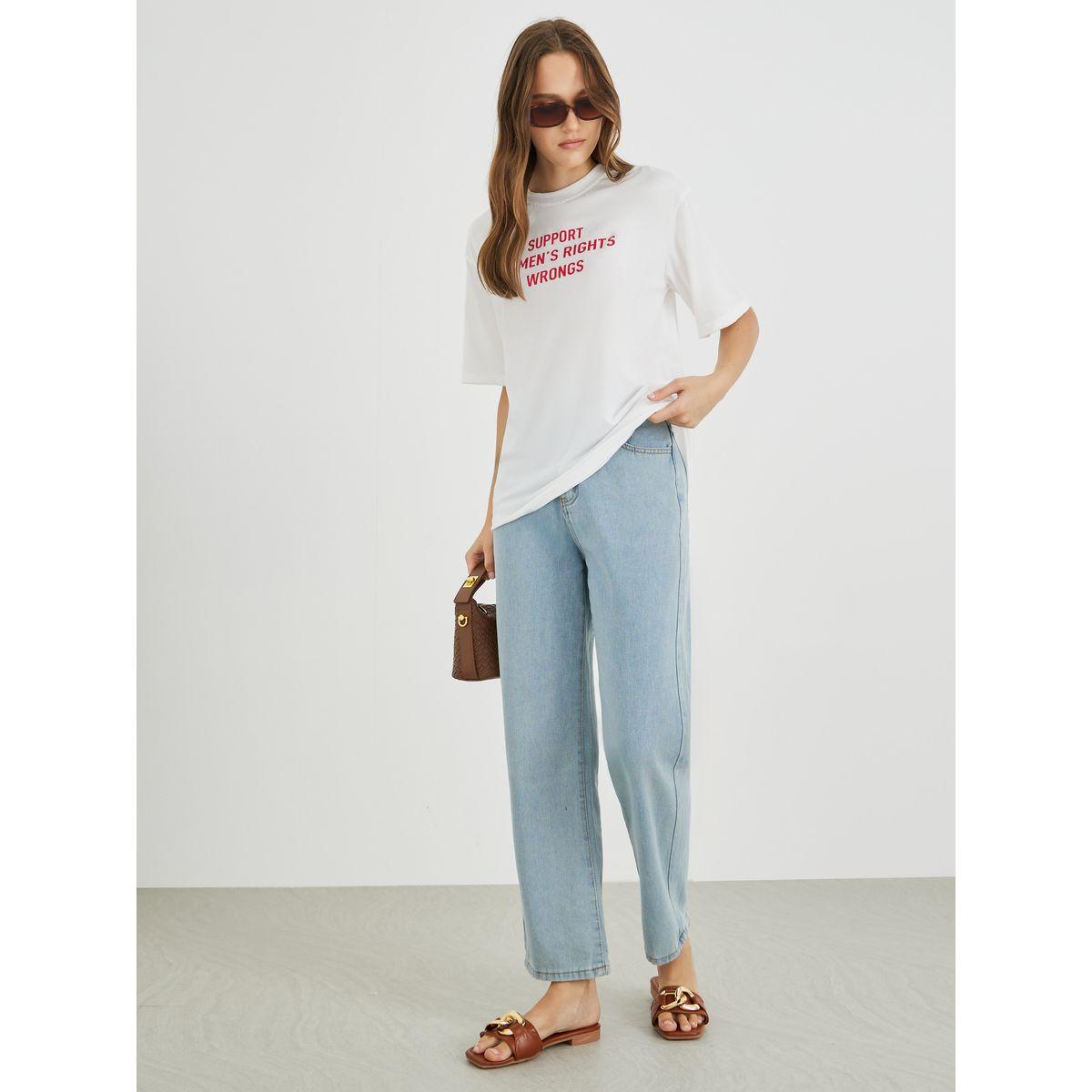 Styli Slogan Print Regular Fit T-Shirt-women-clothing-tshirts-image-2