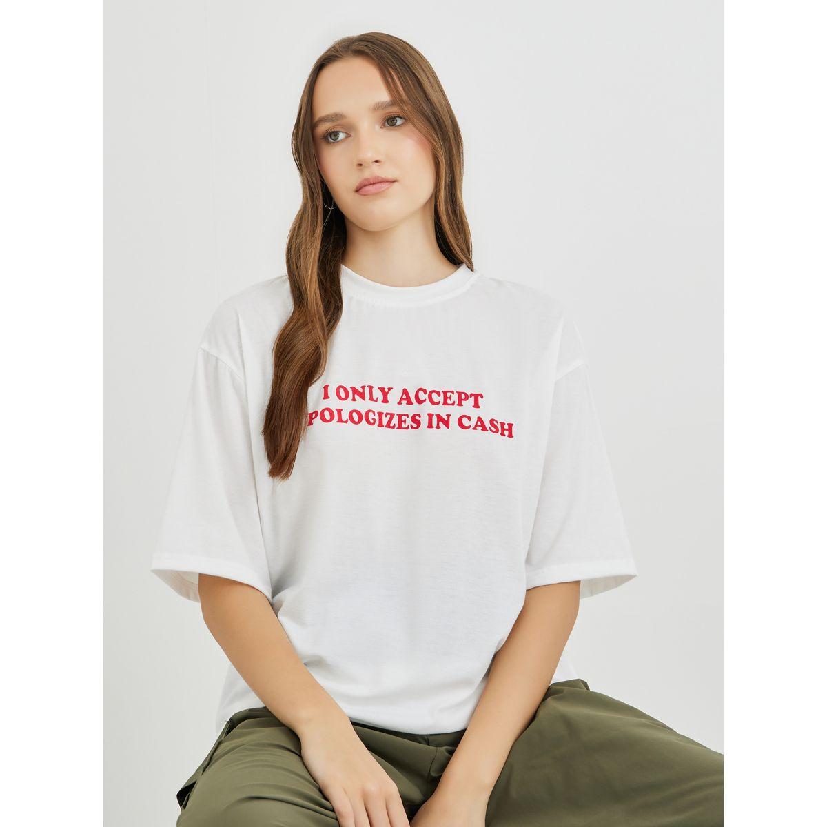Styli Slogan Print Regular Fit T-Shirt-women-clothing-tshirts-image-1