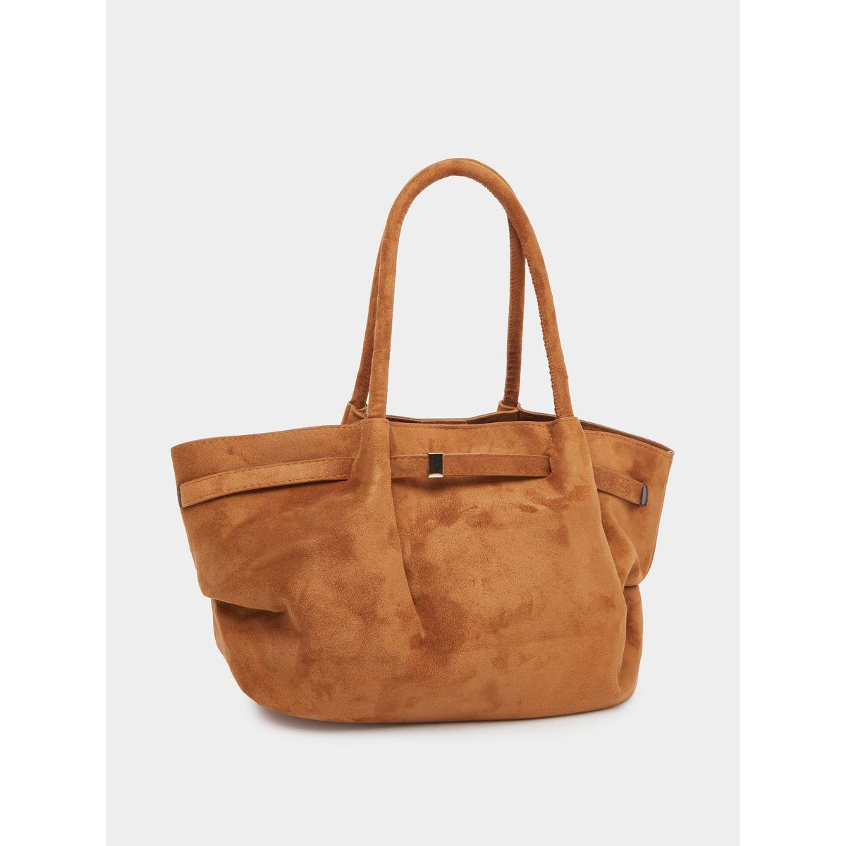 Styli Suede Look Shoulder Bag with Belt Detail-women-bagsandwallets-handbags-image-1