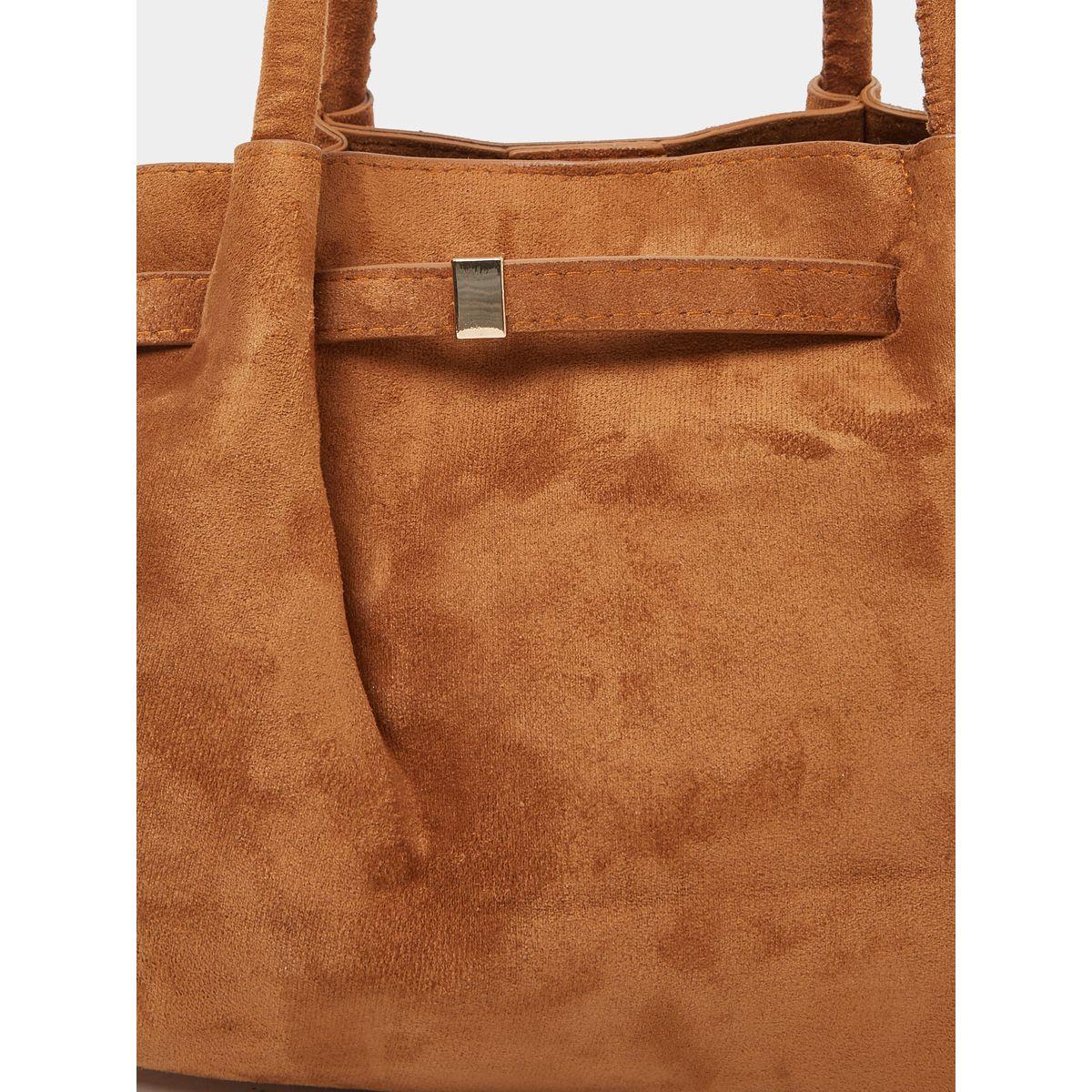 Styli Suede Look Shoulder Bag with Belt Detail-women-bagsandwallets-handbags-image-3