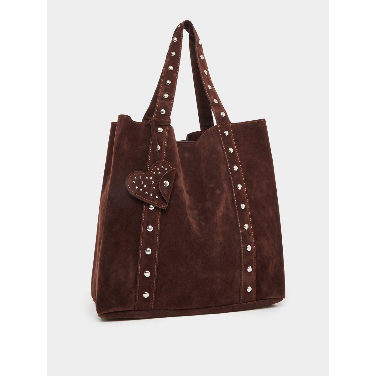 Styli Studded Suede Look Handbag-women-bagsandwallets-handbags-image-1