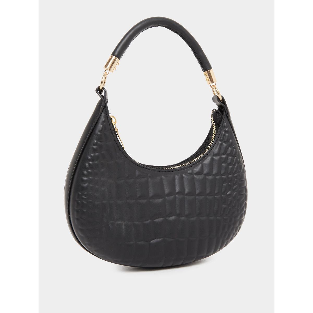 Styli Textured Handbag with Zip Closure-women-bagsandwallets-handbags-image-1