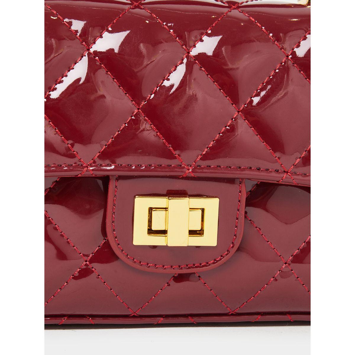 Styli Quilted Patent Handbag with Turn Lock Closure-women-bagsandwallets-handbags-image-3