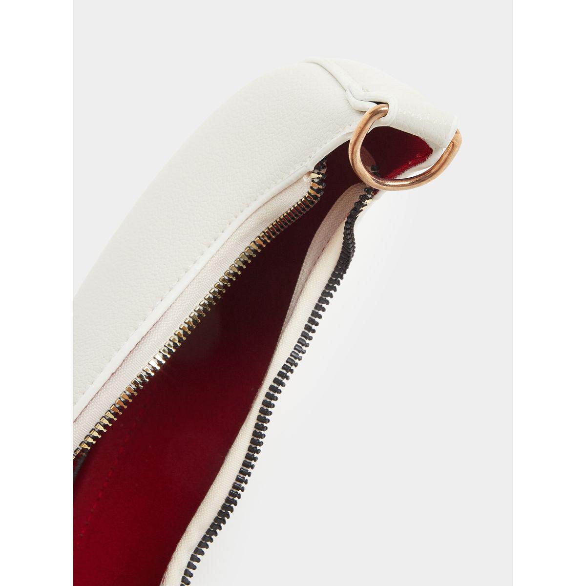 Styli White Half Moon Shoulder Bag with Detachable Strap-women-bagsandwallets-handbags-image-4