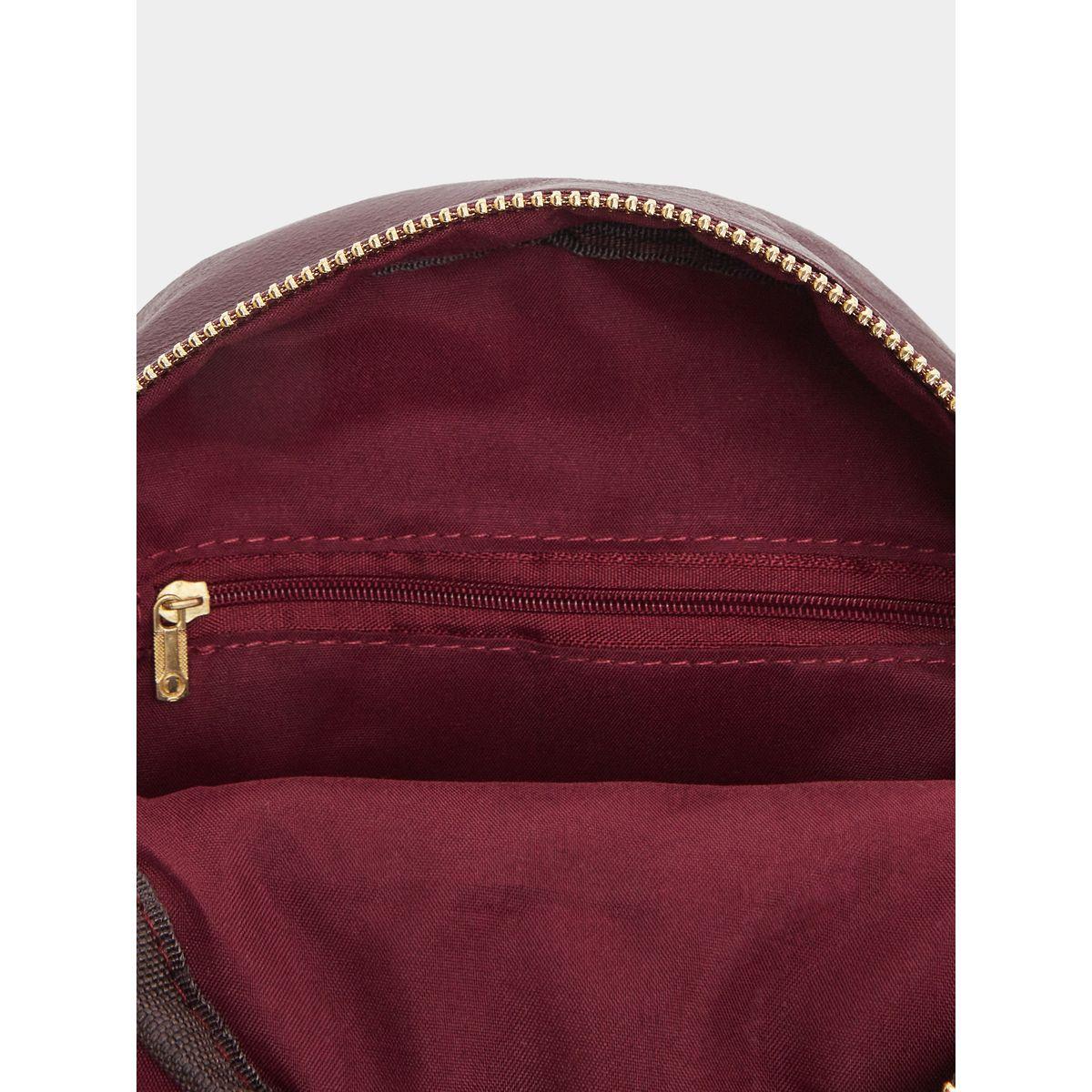 Styli Burgundy Quilted Mini Backpack-women-bagsandwallets-backpacks-image-5