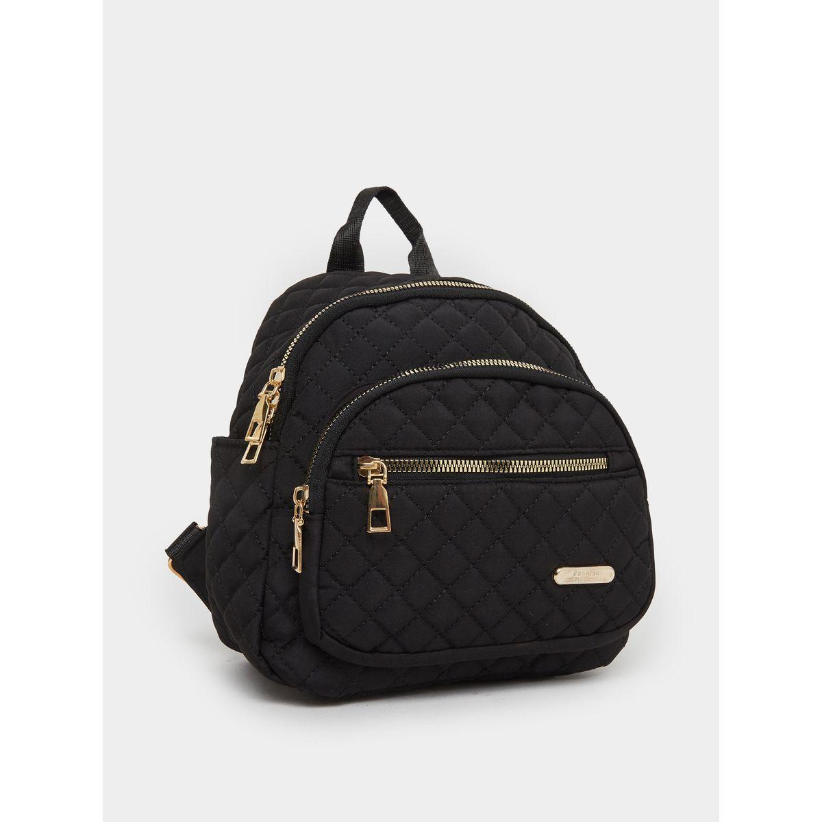 Styli Quilted Metal Patch Detail Backpack-women-bagsandwallets-backpacks-image-1