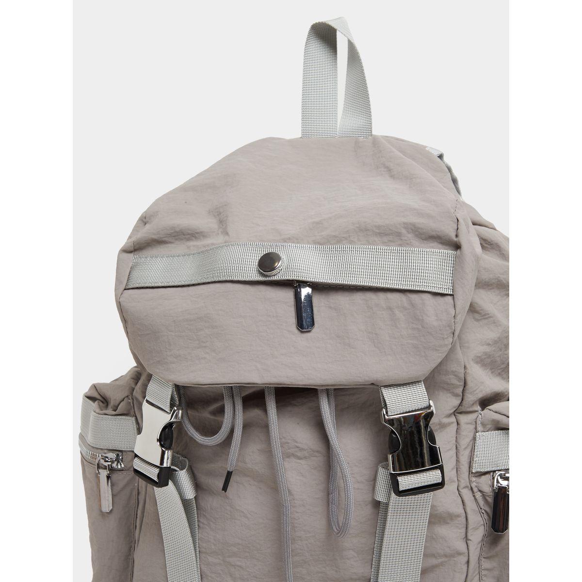 Styli Women Grey Buckle Strap Backpack-women-bagsandwallets-backpacks-image-3
