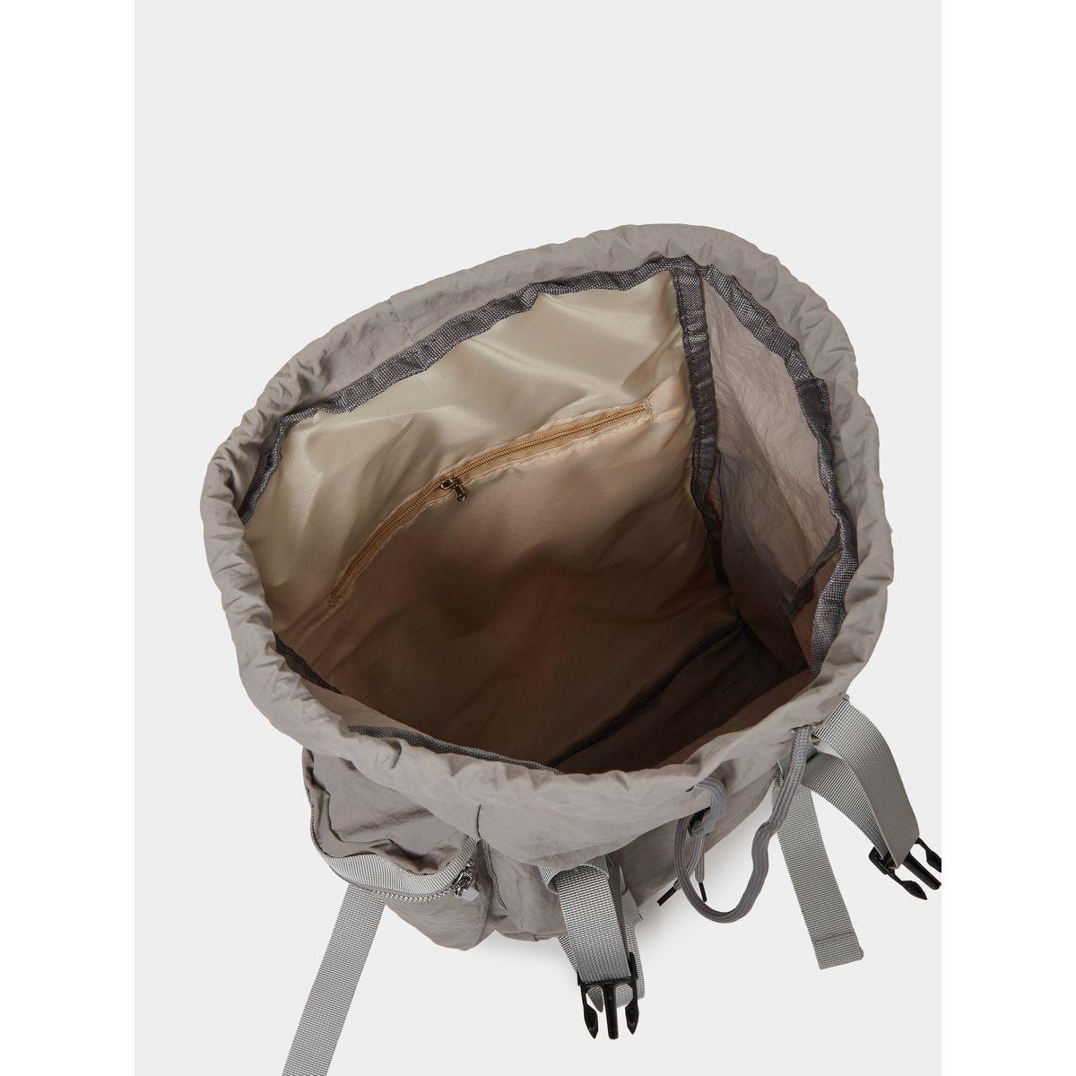 Styli Women Grey Buckle Strap Backpack-women-bagsandwallets-backpacks-image-4