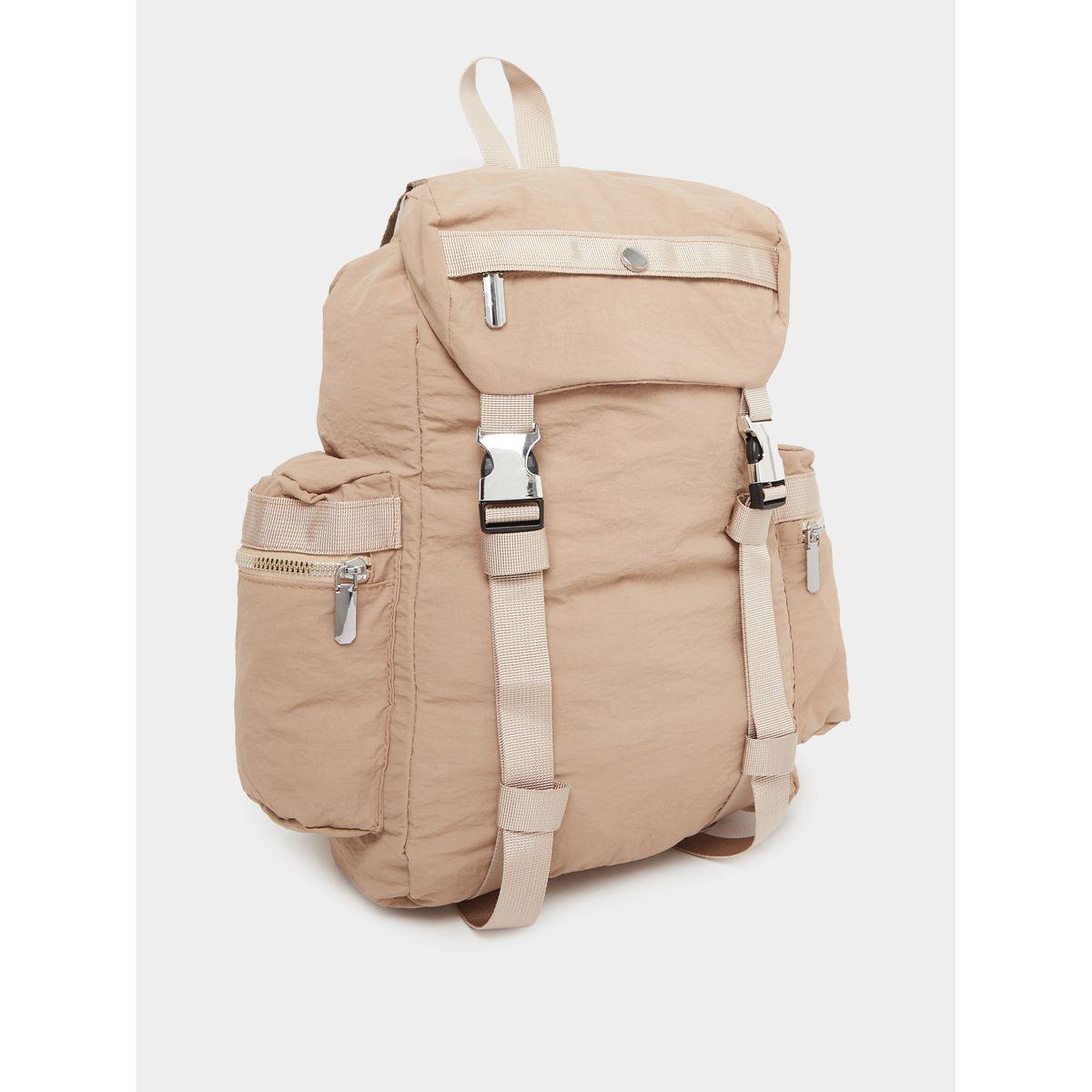 Styli Women Khaki Buckle Strap Backpack-women-bagsandwallets-backpacks-image-1