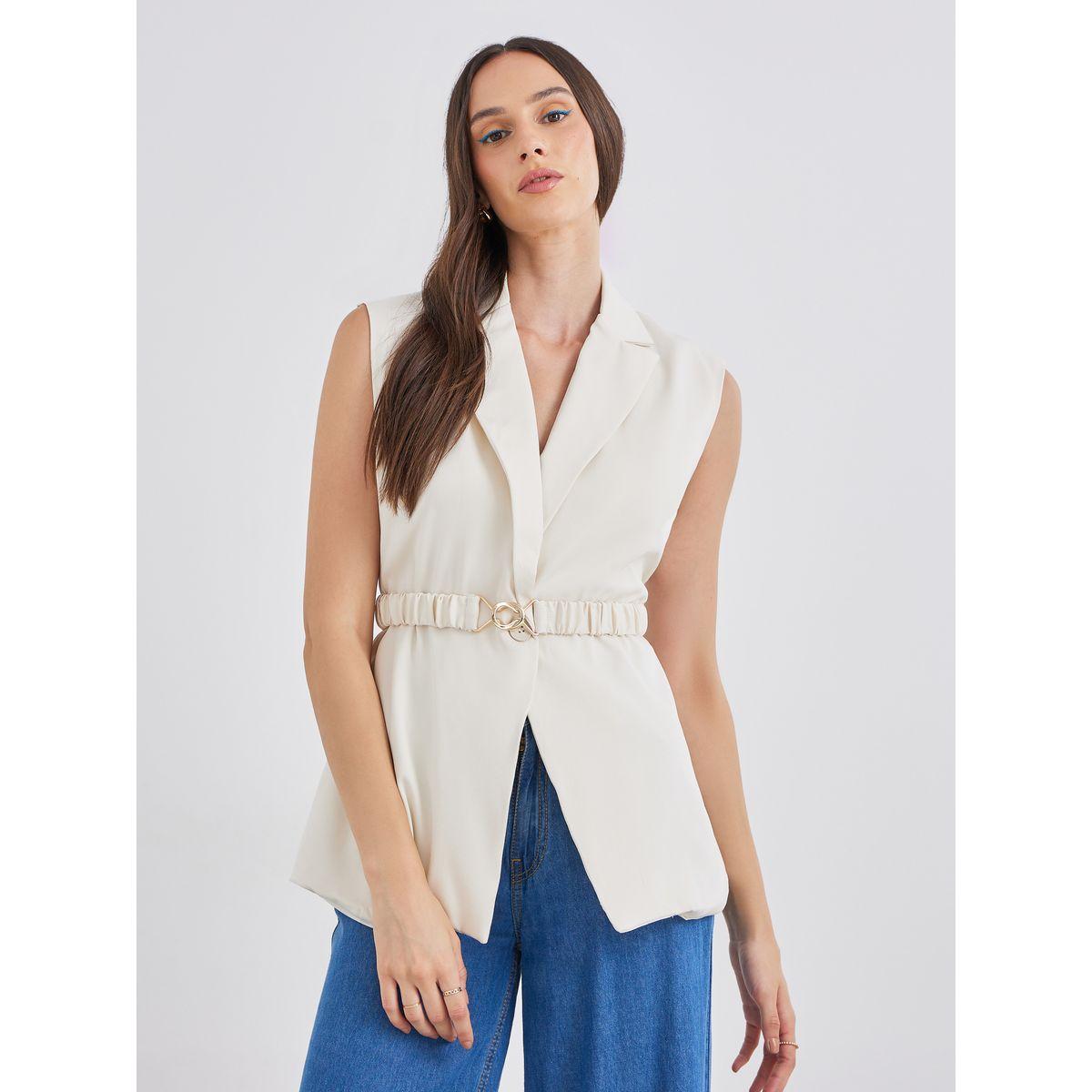 بليزر طويل بدون أكمام مع تفاصيل حزام-women-clothing-coatsandjackets-blazers-image-4