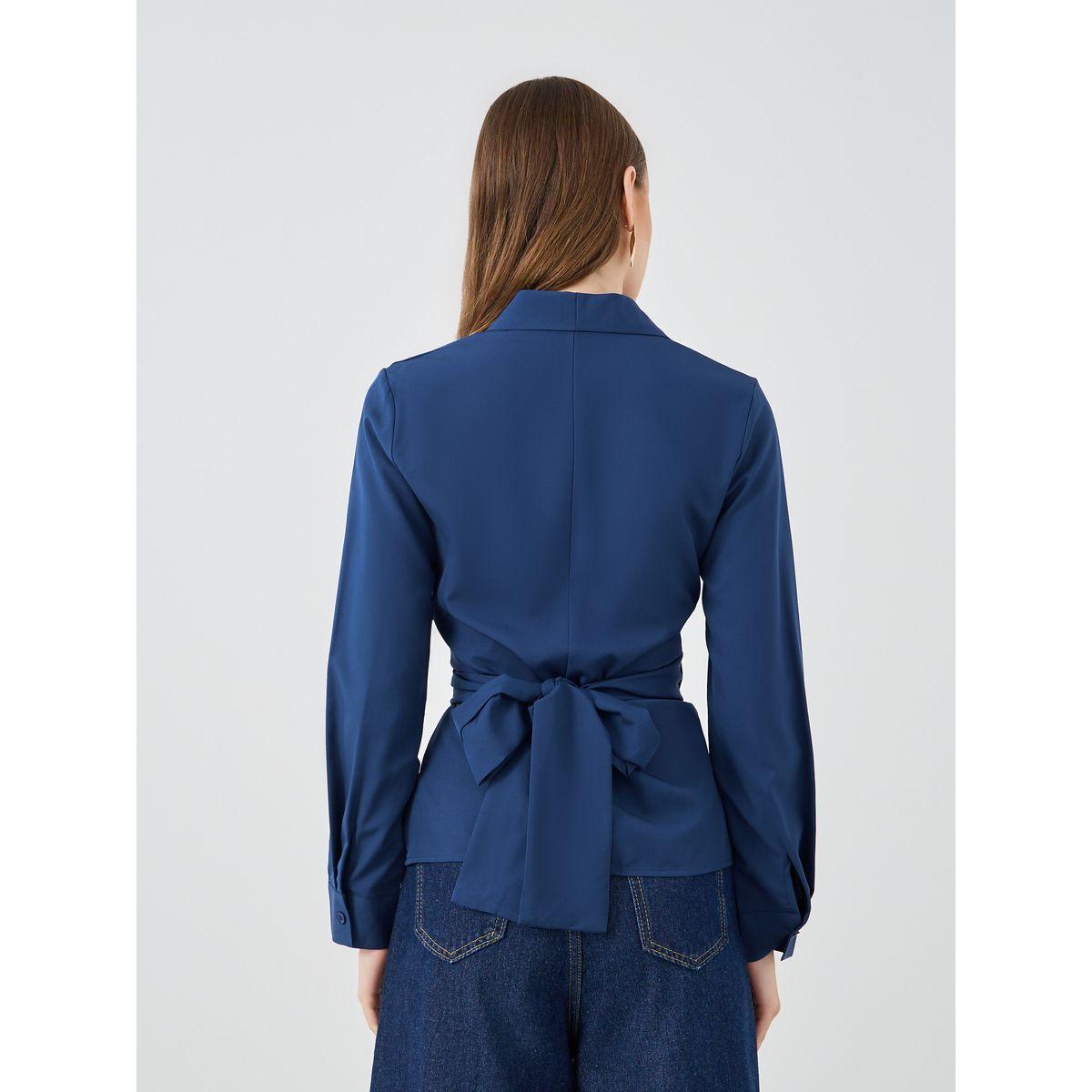 Styli Solid Long sleeves V-Neck Wrap Top-women-clothing-shirtsandblouses-blouses-image-4