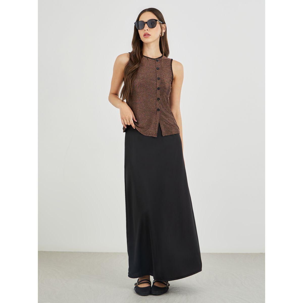 بلوزة بدون أكمام وتفاصيل بارزة الملمس-women-clothing-tshirts-image-2