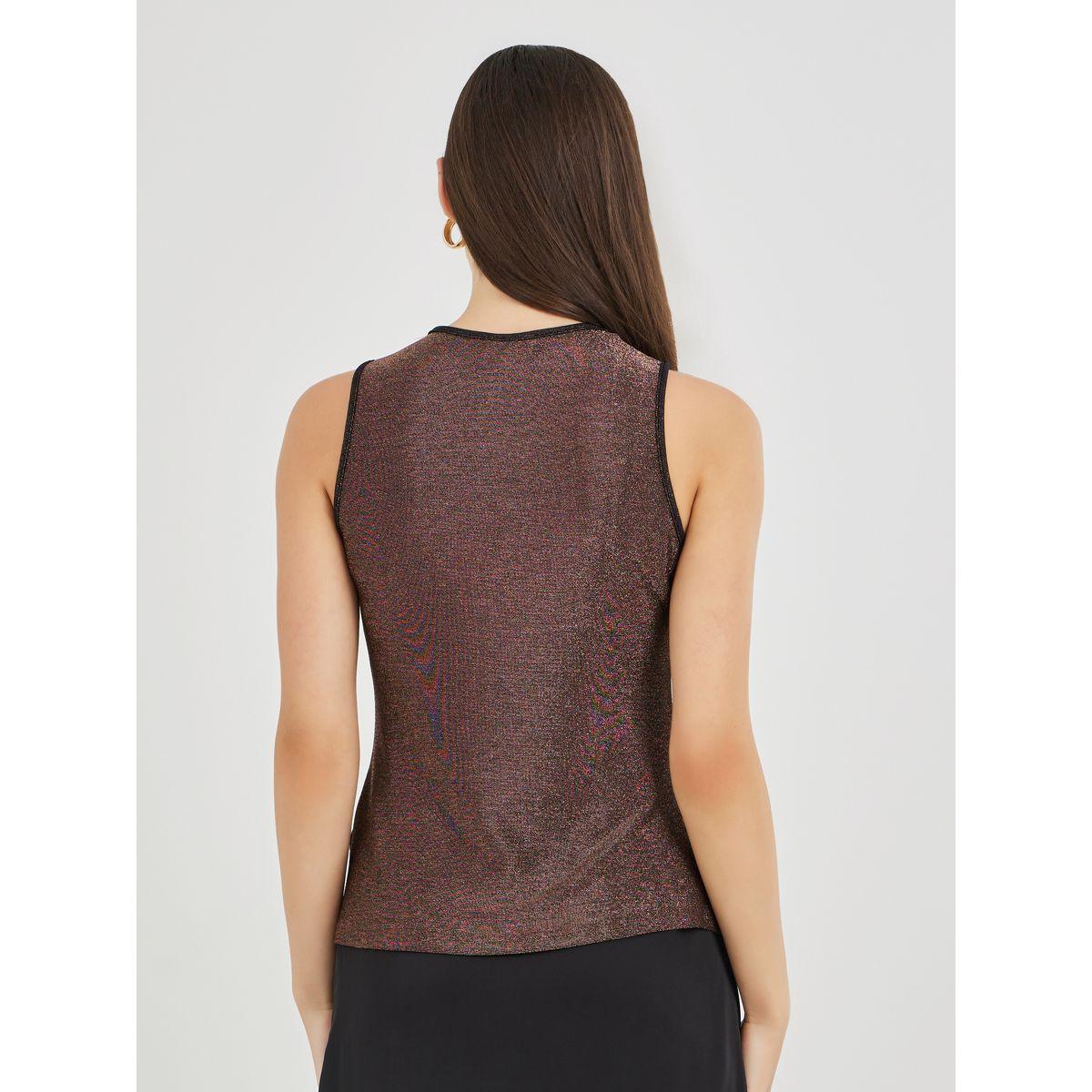 بلوزة بدون أكمام وتفاصيل بارزة الملمس-women-clothing-tshirts-image-4