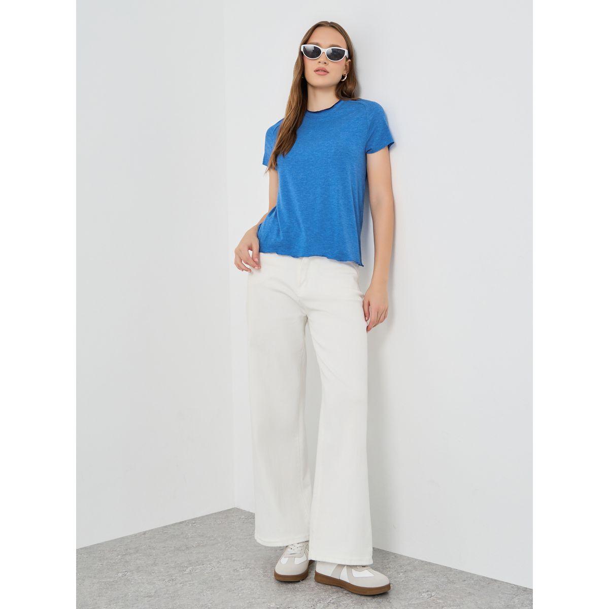 Styli Solid Short Sleeve T-Shirt-women-clothing-tshirts-image-2