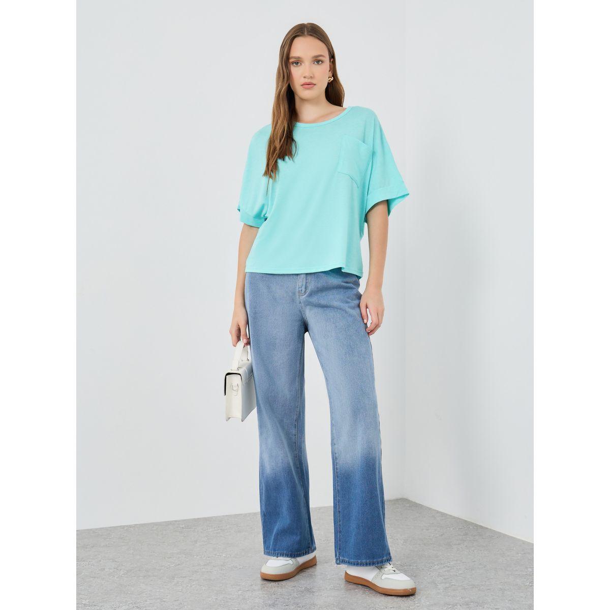 Styli Solid Round Neck Oversized T-Shirt-women-clothing-tshirts-image-2