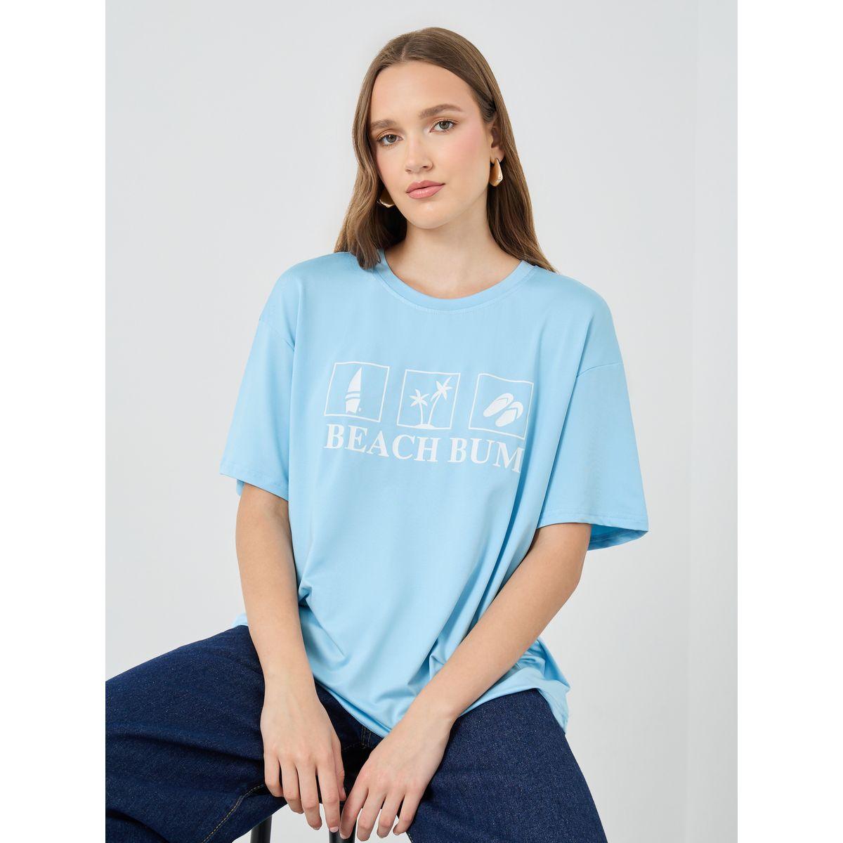 Styli Slogan Print Round Neck T-Shirt-women-clothing-tshirts-image-1