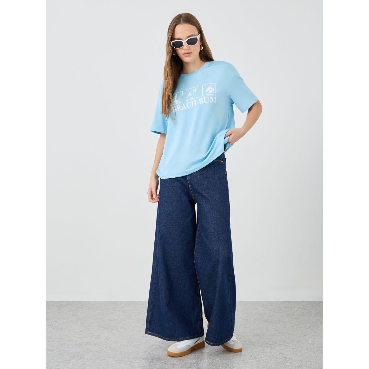 Styli Slogan Print Round Neck T-Shirt-women-clothing-tshirts-image-2