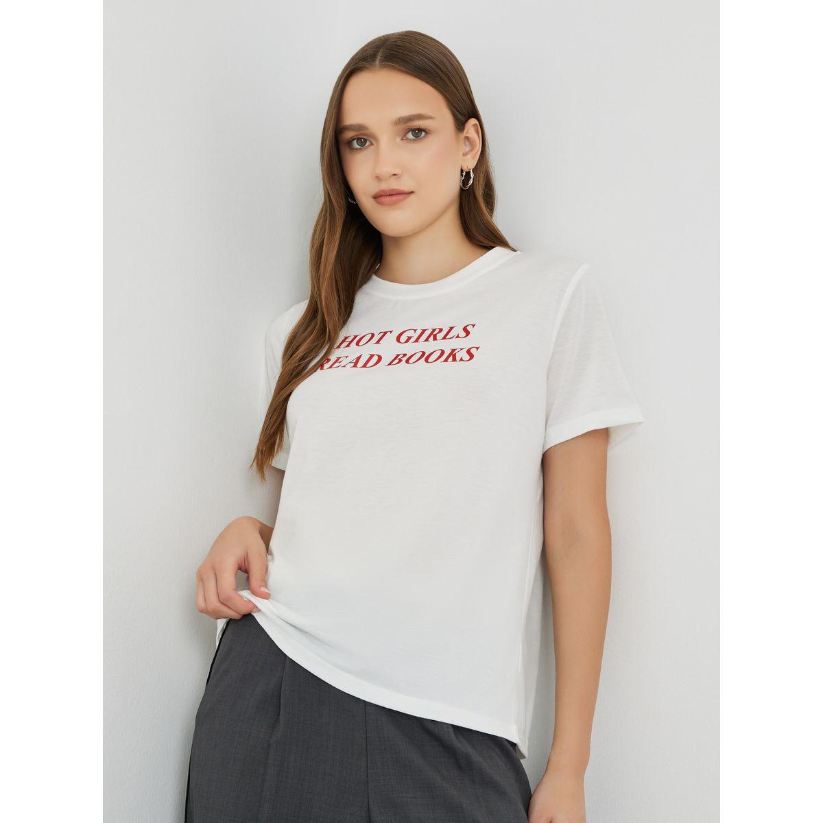 Styli Slogan Print Regular Fit T-Shirt-women-clothing-tshirts-image-1