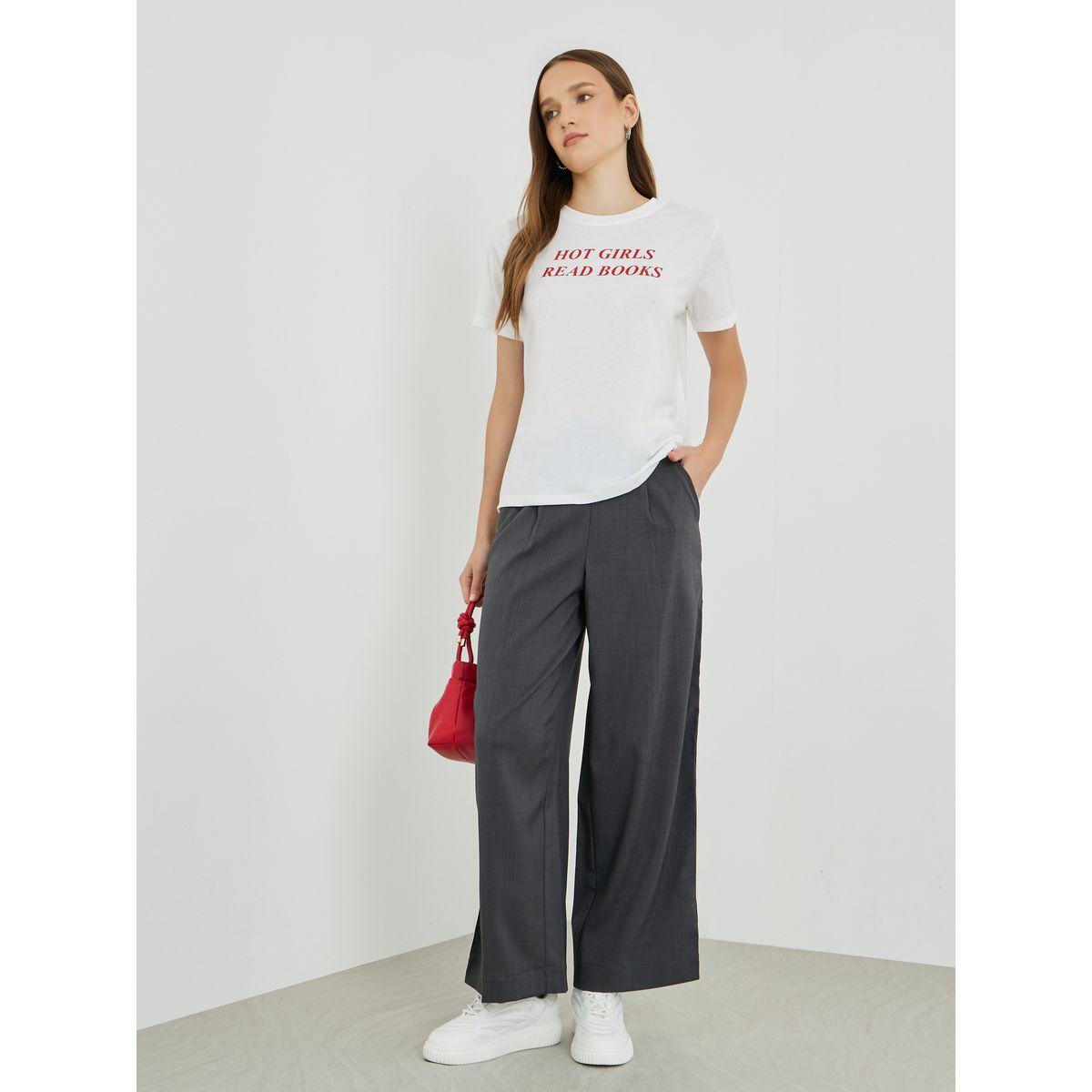 Styli Slogan Print Regular Fit T-Shirt-women-clothing-tshirts-image-2