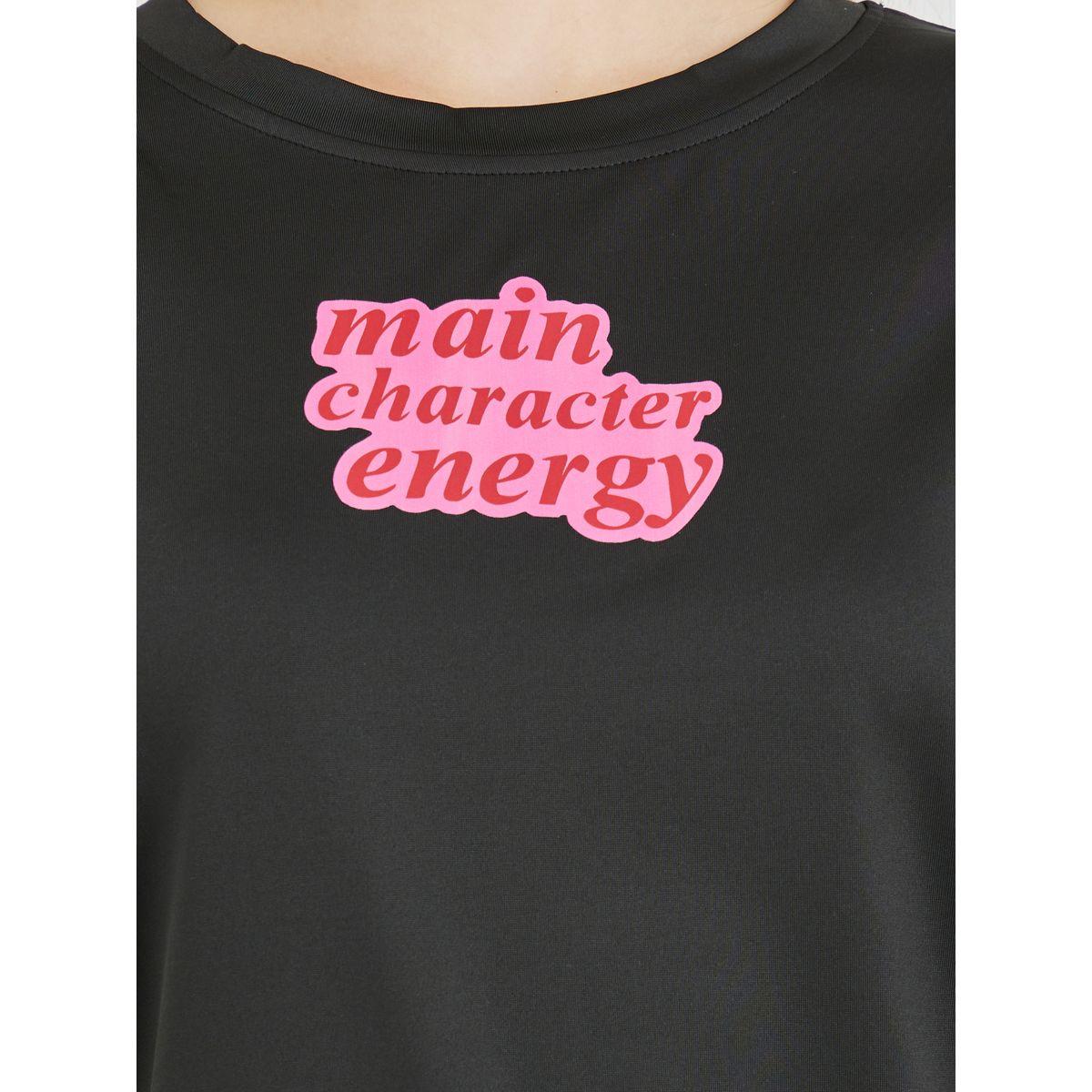 تيشيرت بطبعة كتابة وقصة عادية-women-clothing-tshirts-image-3