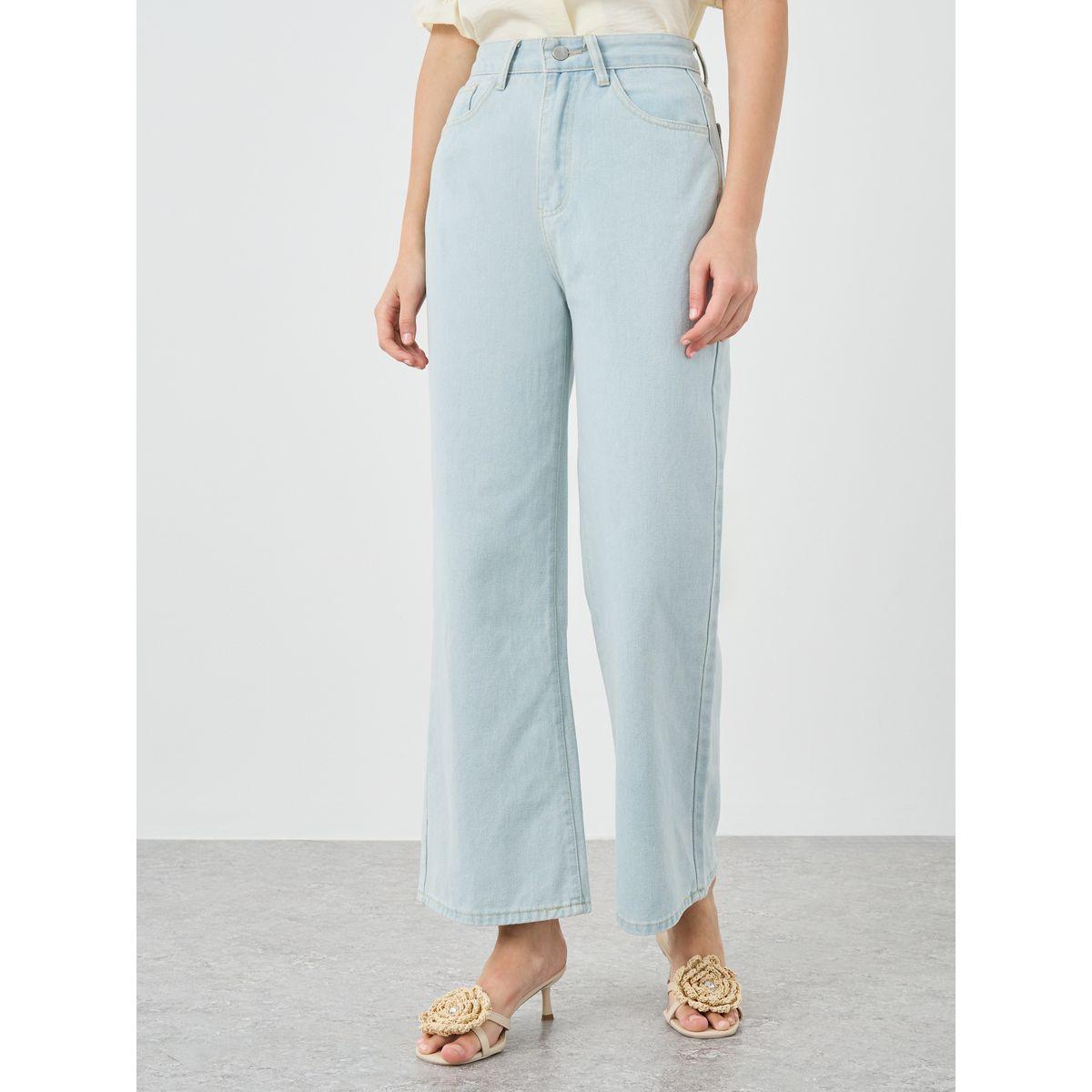 Styli Solid Mid Rise Wide Leg Jeans-women-clothing-bottoms-jeans-image-2