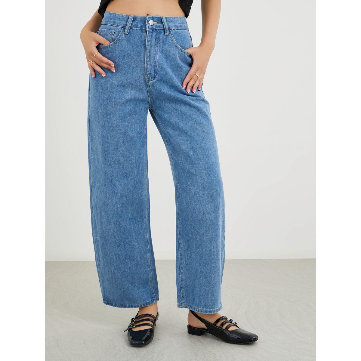 بنطال جينز بخصر متوسط وقصة أرجل واسعة-women-clothing-bottoms-jeans-image-2