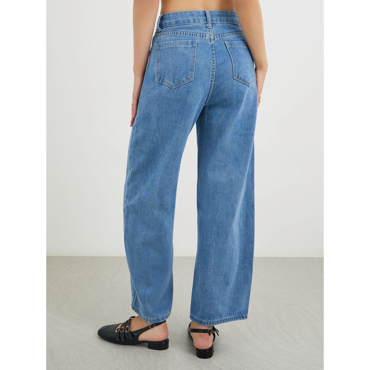 بنطال جينز بخصر متوسط وقصة أرجل واسعة-women-clothing-bottoms-jeans-image-4