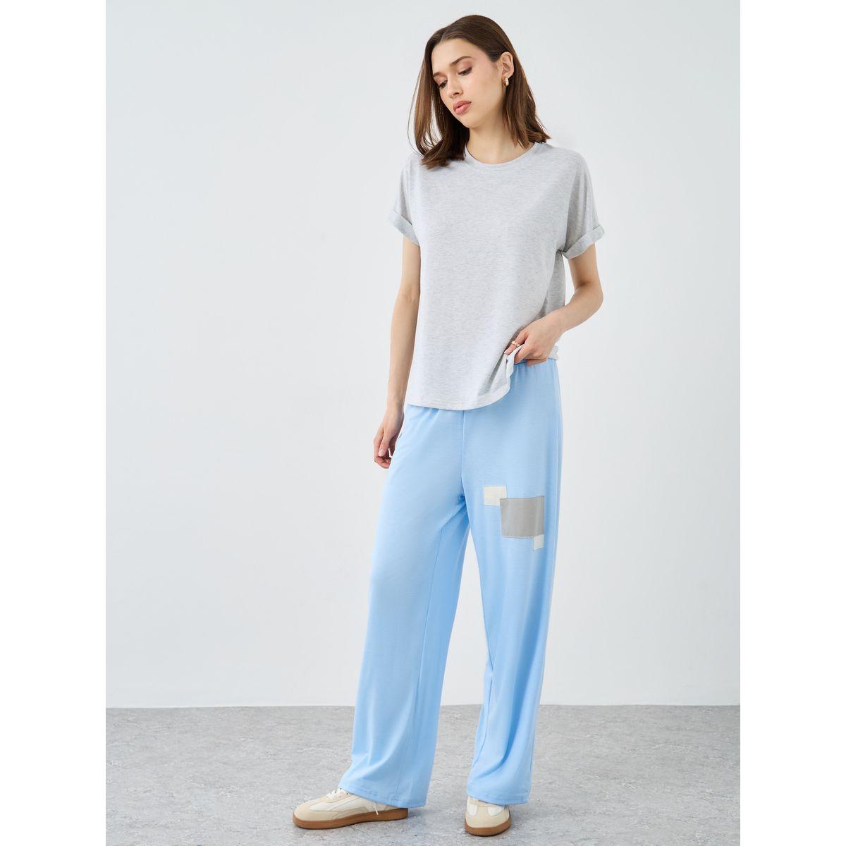 Styli Color Block Wide Leg Joggers with Drawstring-women-clothing-bottoms-joggers-image-1