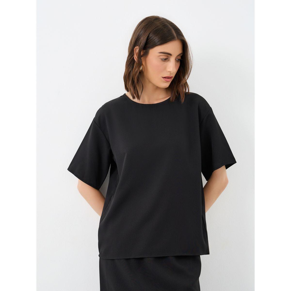 Styli Relaxed Fit Solid Top and Midi Skirt Co-Ords-women-clothing-coordsets-image-2