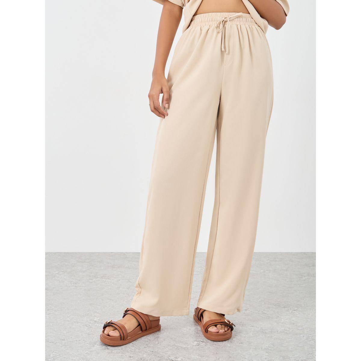 Styli Beige Relaxed Fit Shirt and Pants Co-Ords-women-clothing-coordsets-image-4