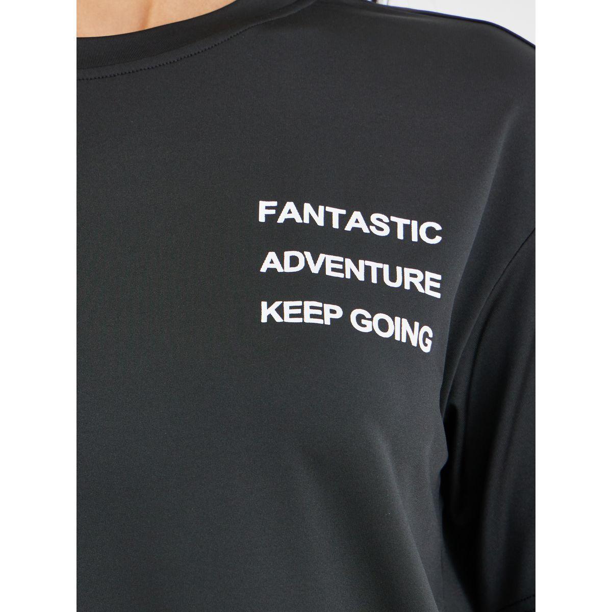 Styli Slogan Printed T-Shirt and Flared Leggings Co-Ords-women-clothing-coordsets-image-3
