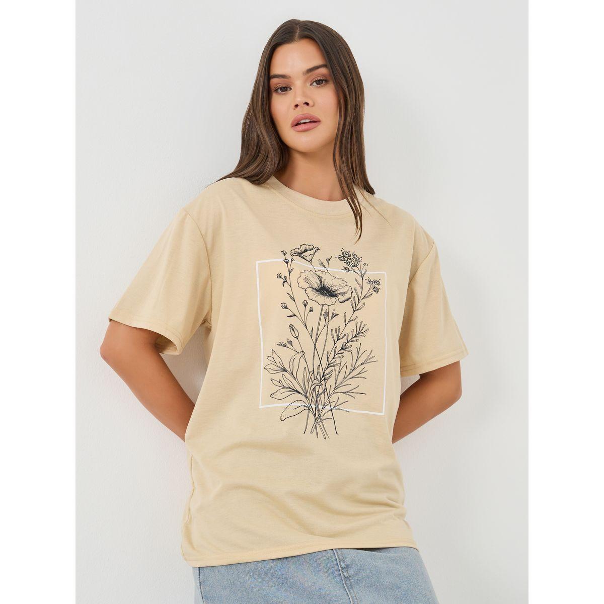 Styli Graphic Print Round Neck T-Shirt-women-clothing-tshirts-image-1