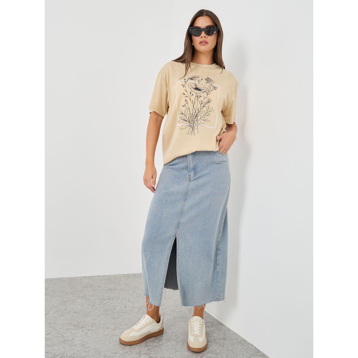 Styli Graphic Print Round Neck T-Shirt-women-clothing-tshirts-image-2