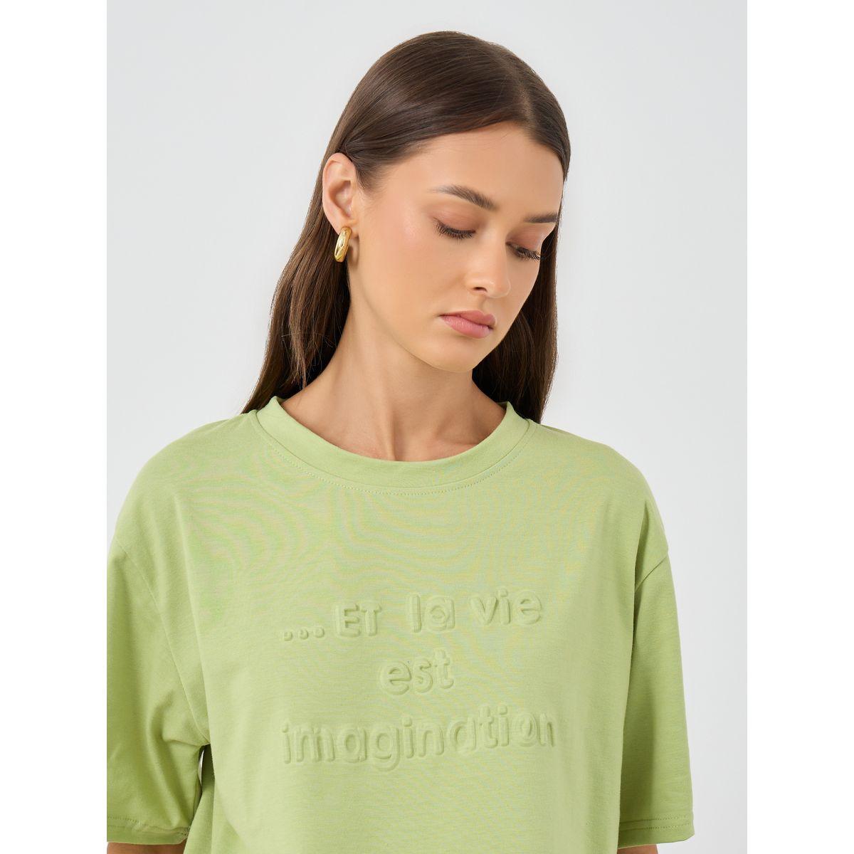 Styli Embossed Slogan Print Oversized T-Shirt-women-clothing-tshirts-image-3