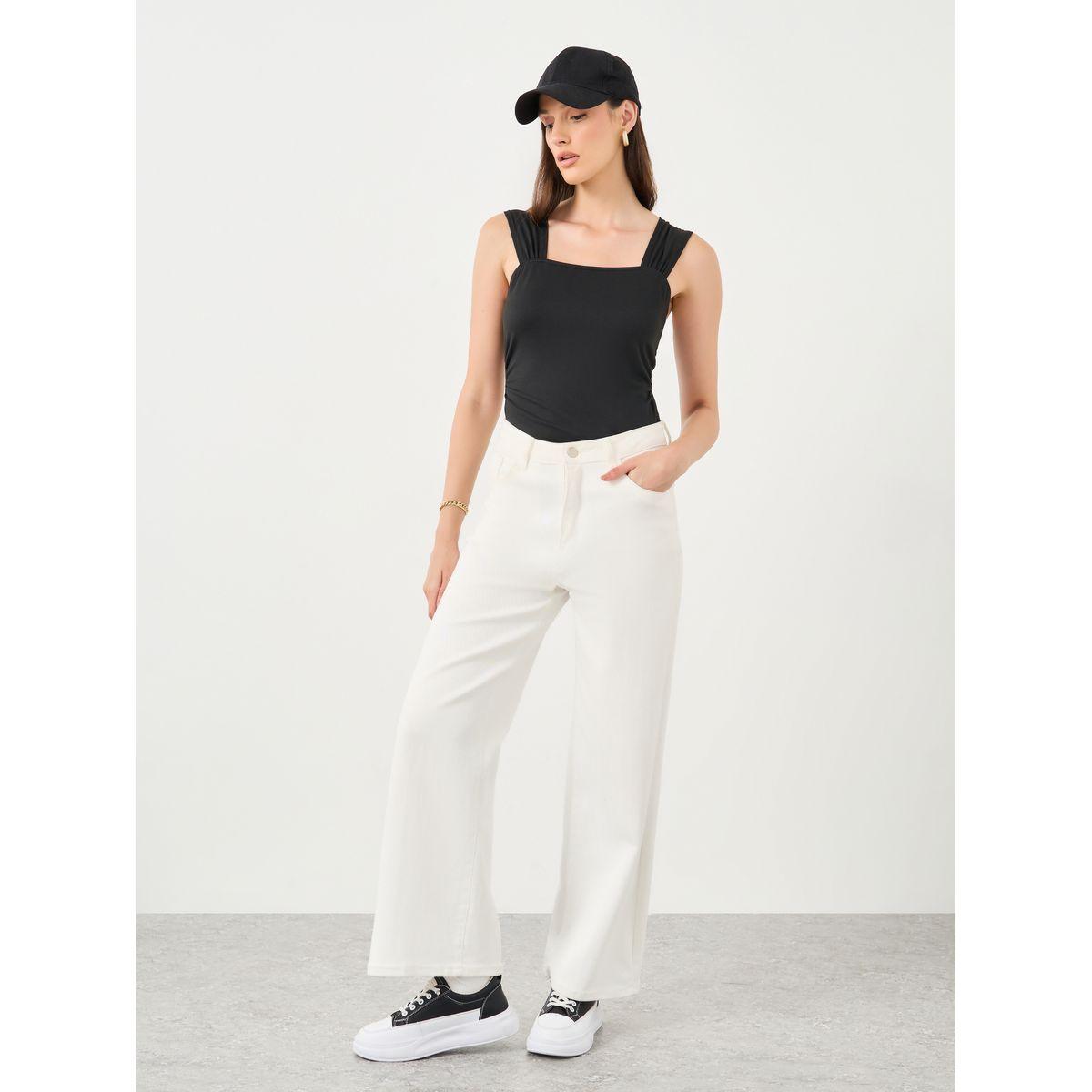 Styli Women Black Square Neck Bodysuit-women-clothing-shirtsandblouses-blouses-image-3